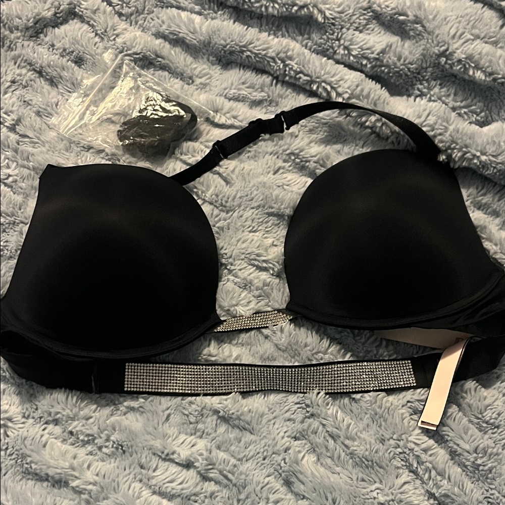 Victoria's Secret Black Bra with Rhinestone Accents